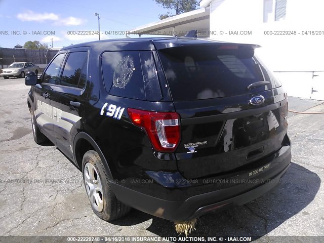 1FM5K8AR6HGA24166 - 2017 FORD EXPLORER POLICE INTERCEPTOR BLACK photo 3