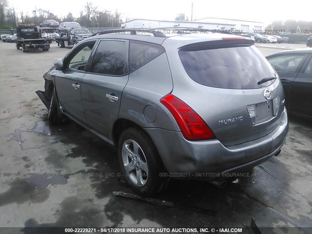 JN8AZ08W25W437588 - 2005 NISSAN MURANO SL/SE/S GRAY photo 3