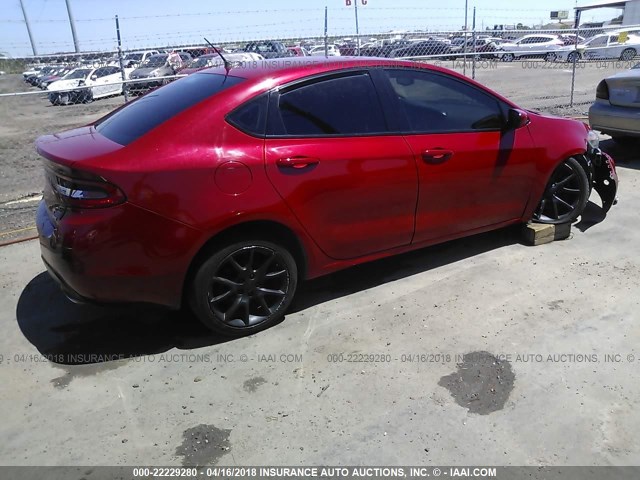 1C3CDFBA4DD297433 - 2013 DODGE DART SXT RED photo 4