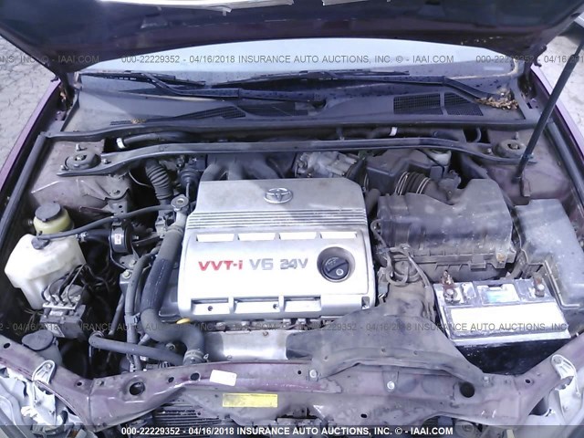 4T1BF30K05U103523 - 2005 TOYOTA CAMRY LE/XLE/SE მუქწითელი ფოტო 10