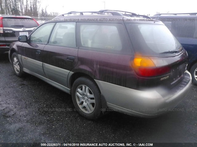 4S3BH665516603788 - 2001 SUBARU LEGACY OUTBACK MAROON photo 3