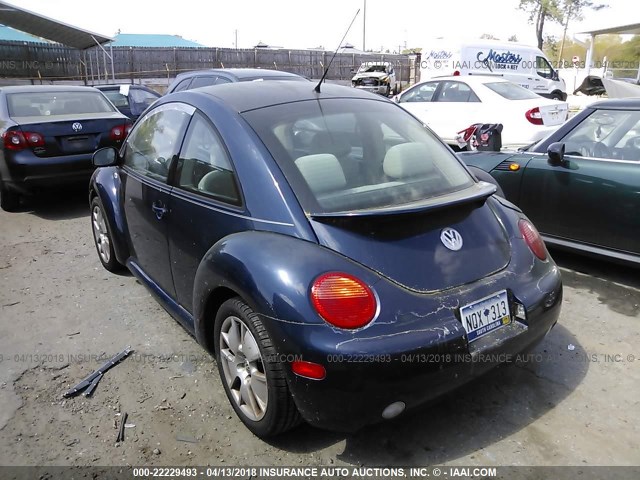 3VWBK21C53M426126 - 2003 VOLKSWAGEN NEW BEETLE GL BLUE photo 3