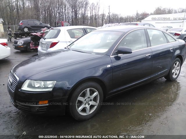 WAUAH74F87N011908 - 2007 AUDI A6 3.2 BLUE photo 2