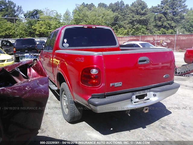 1FTRW08L71KE94450 - 2001 FORD F150 SUPERCREW RED photo 3