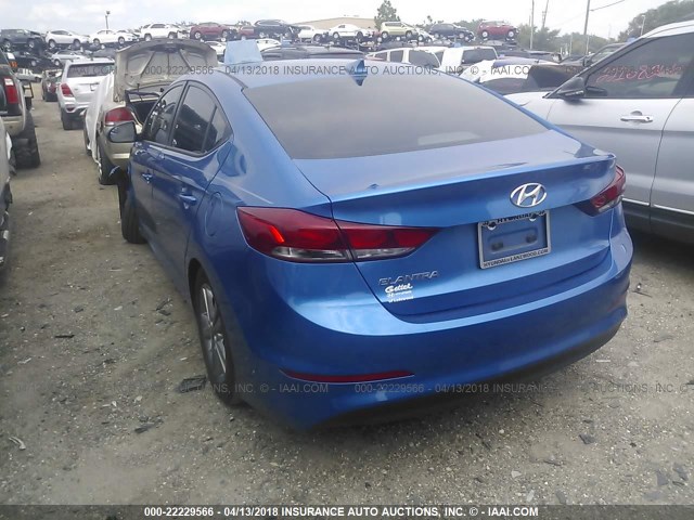 5NPD84LF7HH027583 - 2017 HYUNDAI ELANTRA SE/VALUE/LIMITED BLUE photo 3