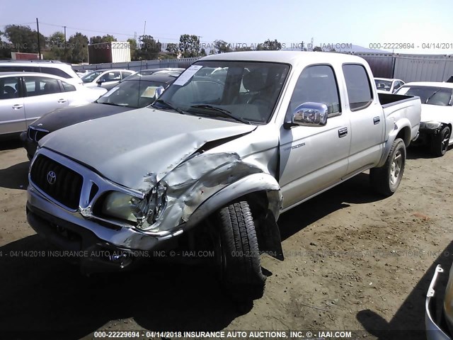 5TEGN92N62Z016011 - 2002 TOYOTA TACOMA DOUBLE CAB PRERUNNER SILVER photo 2