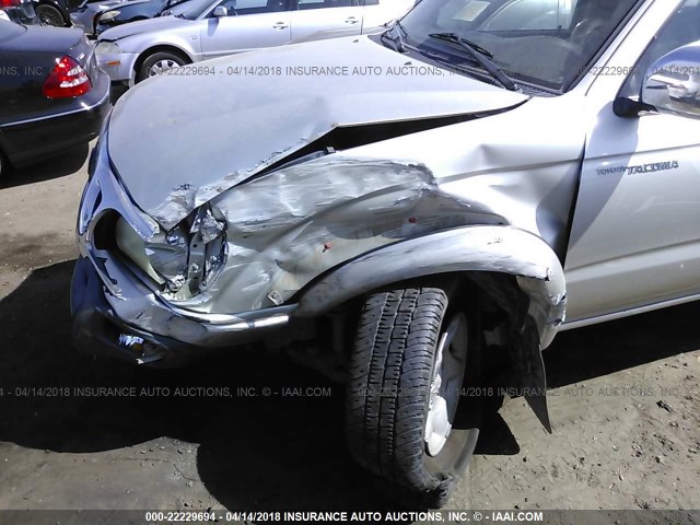 5TEGN92N62Z016011 - 2002 TOYOTA TACOMA DOUBLE CAB PRERUNNER SILVER photo 6