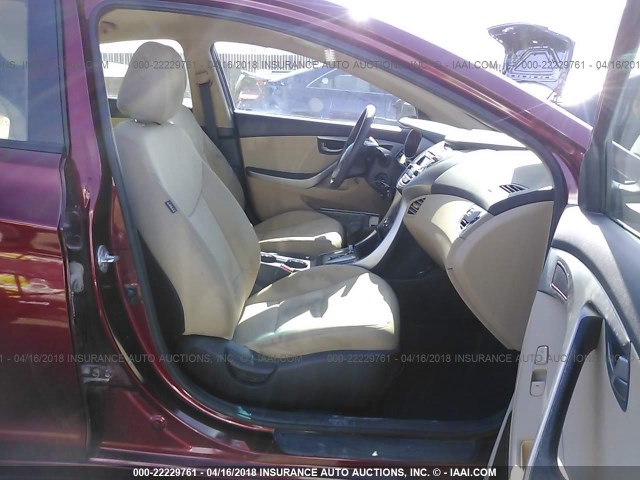 5NPDH4AE0DH232439 - 2013 HYUNDAI ELANTRA GLS/LIMITED BURGUNDY photo 5