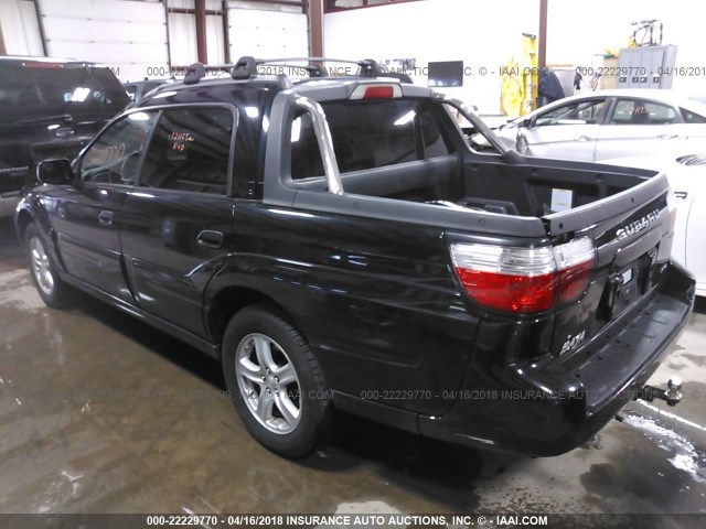 4S4BT62C967101401 - 2006 SUBARU BAJA SPORT BLACK photo 3