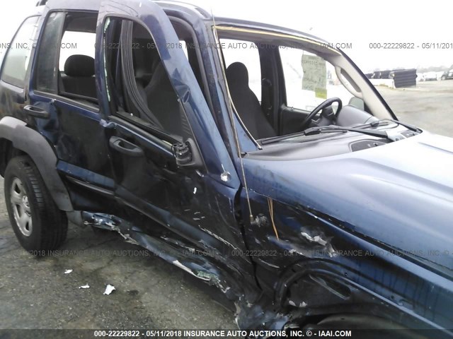 1J4GL48K24W258021 - 2004 JEEP LIBERTY SPORT 蓝色 照片 6