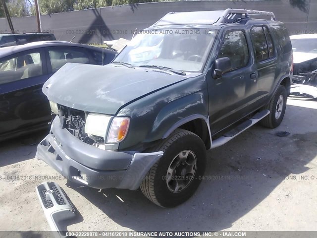 5N1ED28Y1YC520309 - 2000 NISSAN XTERRA XE/SE GREEN photo 2