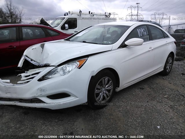 5NPEB4AC5BH233958 - 2011 HYUNDAI SONATA GLS WHITE photo 2