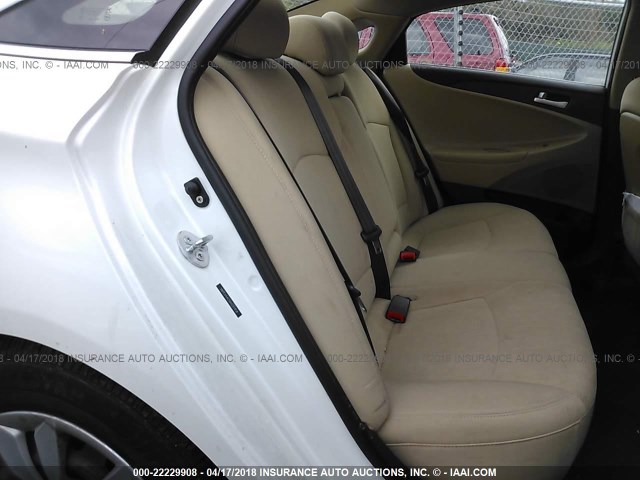 5NPEB4AC5BH233958 - 2011 HYUNDAI SONATA GLS WHITE photo 8