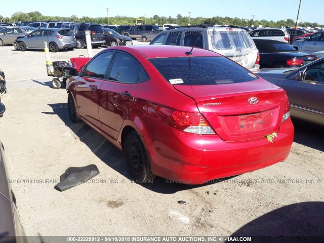 KMHCT4AE5CU061259 - 2012 HYUNDAI ACCENT GLS/GS RED photo 3