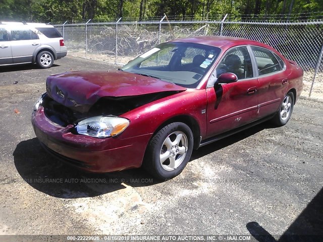 1FAFP55S02A123362 - 2002 FORD TAURUS SES RED photo 2