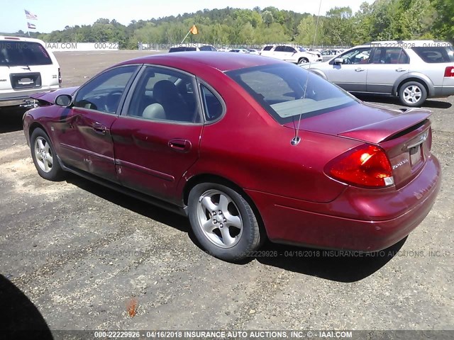 1FAFP55S02A123362 - 2002 FORD TAURUS SES RED photo 3