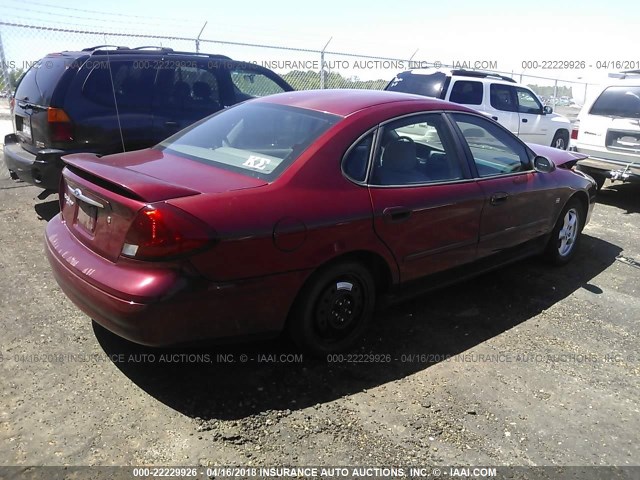 1FAFP55S02A123362 - 2002 FORD TAURUS SES RED photo 4