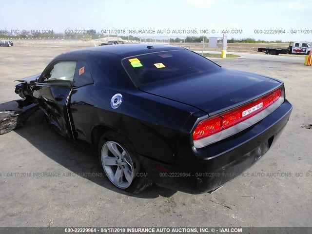 2C3CDYAG8EH251318 - 2014 DODGE CHALLENGER SXT BLACK photo 3