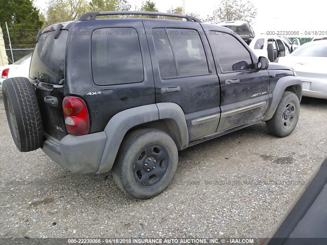 1J4GL48K12W202083 - 2002 JEEP LIBERTY SPORT 黑色 照片 4