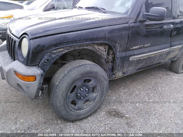 1J4GL48K12W202083 - 2002 JEEP LIBERTY SPORT 黑色 照片 6
