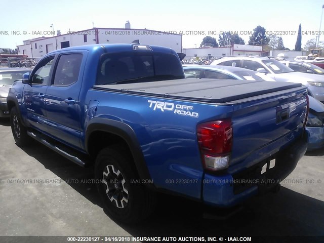 3TMAZ5CN7HM041135 - 2017 TOYOTA TACOMA DBL CAB/SR5/TRD SPORT/OR BLUE photo 3