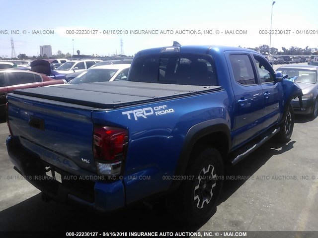 3TMAZ5CN7HM041135 - 2017 TOYOTA TACOMA DBL CAB/SR5/TRD SPORT/OR BLUE photo 4