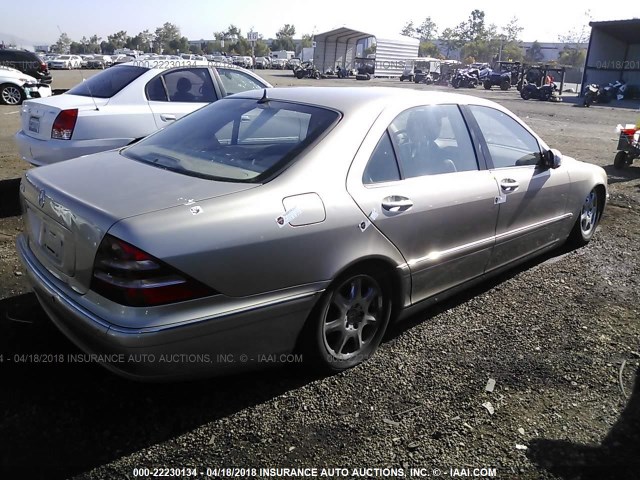 WDBNG70J51A150117 - 2001 MERCEDES-BENZ S 430 GOLD photo 4