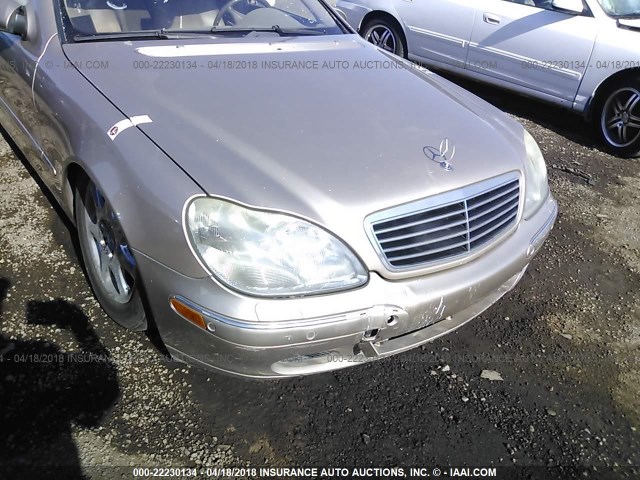 WDBNG70J51A150117 - 2001 MERCEDES-BENZ S 430 GOLD photo 6