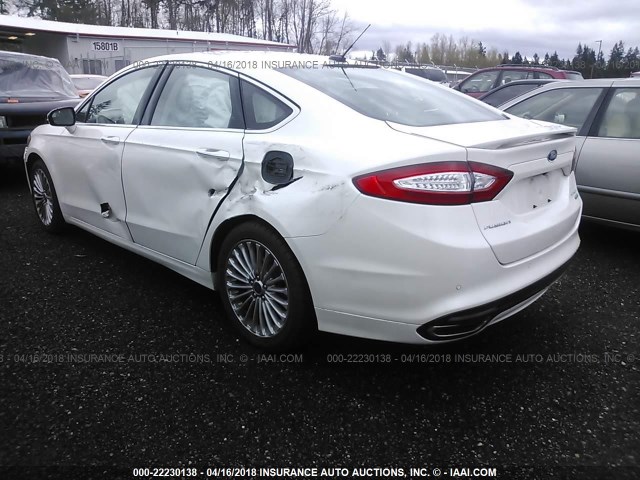 3FA6P0K94GR124354 - 2016 FORD FUSION TITANIUM WHITE photo 3