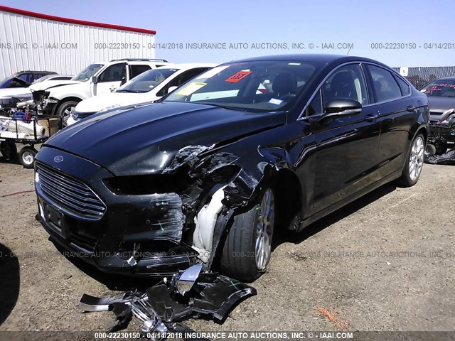 3FA6P0K94ER241106 - 2014 FORD FUSION TITANIUM BLACK photo 2