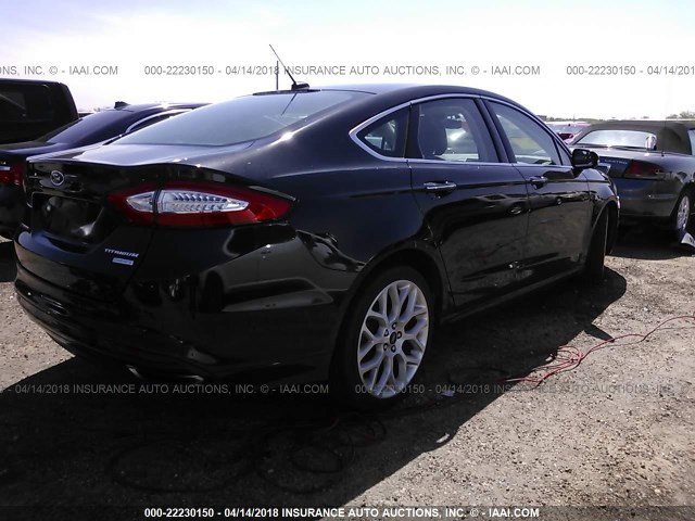 3FA6P0K94ER241106 - 2014 FORD FUSION TITANIUM BLACK photo 4