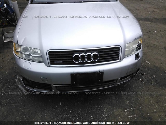 WAULC68E04A269250 - 2004 AUDI A4 1.8T QUATTRO SILVER photo 6