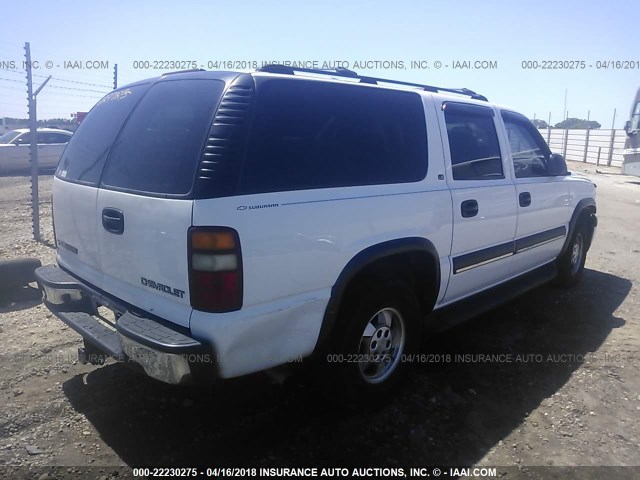 3GNEC16Z02G276743 - 2002 CHEVROLET SUBURBAN C1500 WHITE photo 4