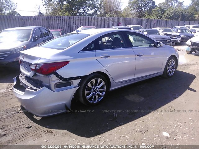 5NPEC4AC1CH451359 - 2012 HYUNDAI SONATA SE/LIMITED SILVER photo 4