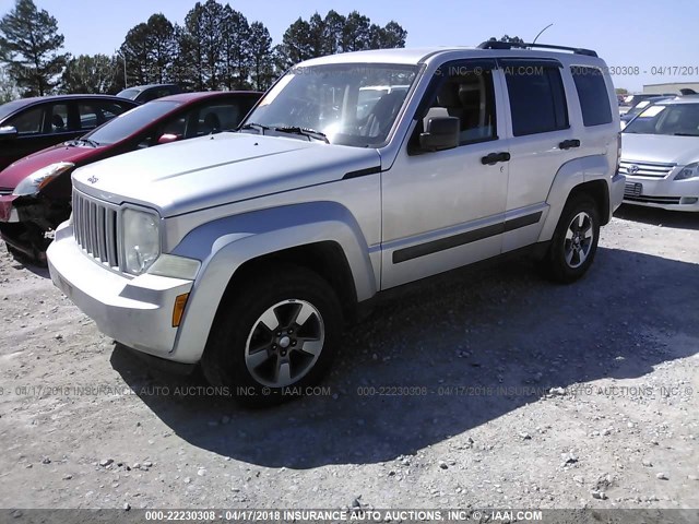 1J8GP28K48W240665 - 2008 JEEP LIBERTY SPORT SILVER photo 2