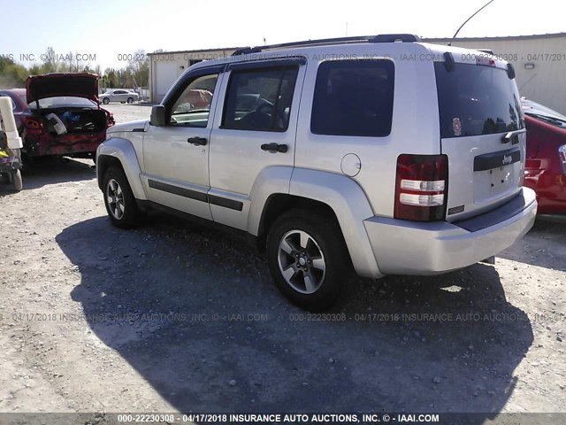 1J8GP28K48W240665 - 2008 JEEP LIBERTY SPORT SILVER photo 3