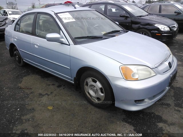 JHMES96623S018281 - 2003 HONDA CIVIC HYBRID Light Blue photo 1