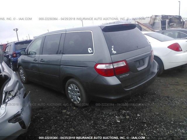 5FNRL38227B002205 - 2007 HONDA ODYSSEY LX GRAY photo 3