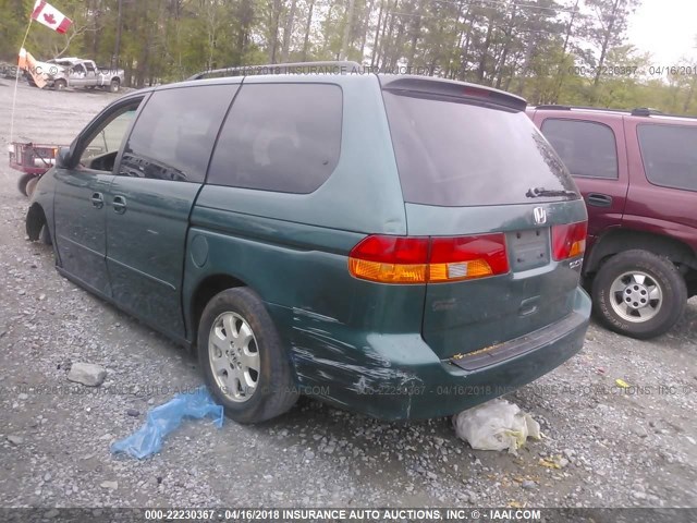 2HKRL18072H538838 - 2002 HONDA ODYSSEY EXL GREEN photo 3