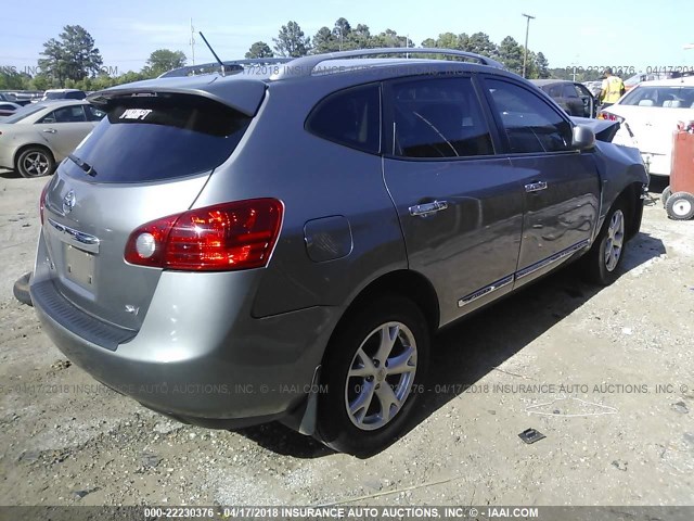 JN8AS5MT0BW575820 - 2011 NISSAN ROGUE S/SV/KROM SILVER photo 4