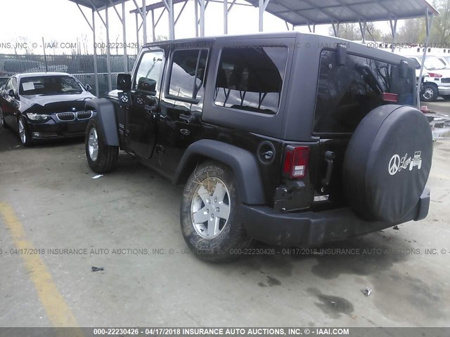 1C4HJWDG7HL632496 - 2017 JEEP WRANGLER UNLIMITE SPORT BLACK photo 3