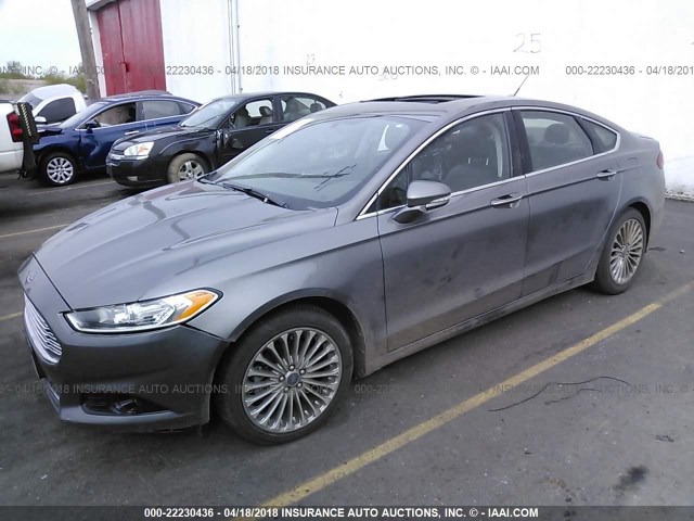 3FA6P0K97DR306450 - 2013 FORD FUSION TITANIUM GRAY photo 2