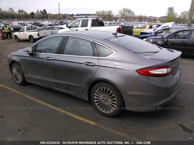 3FA6P0K97DR306450 - 2013 FORD FUSION TITANIUM GRAY photo 3