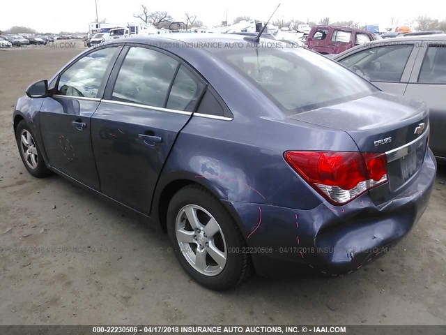 1G1PC5SB2E7103557 - 2014 CHEVROLET CRUZE LT BLUE photo 3