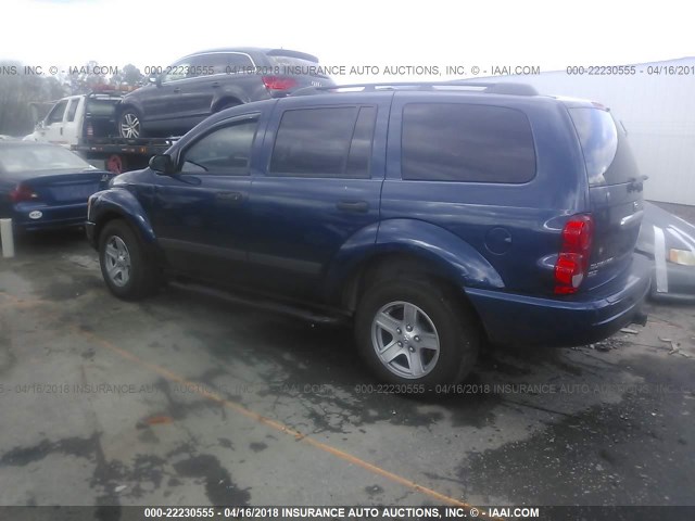 1D4HB482X6F171020 - 2006 DODGE DURANGO SLT BLUE photo 3