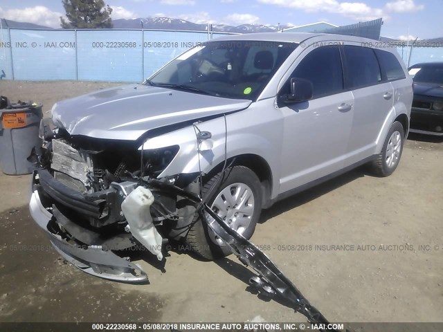 3C4PDCAB2ET151789 - 2014 DODGE JOURNEY SE SILVER photo 2