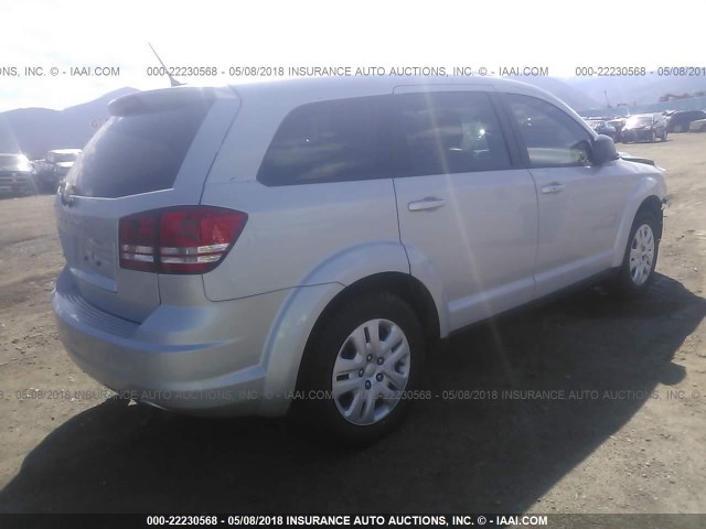 3C4PDCAB2ET151789 - 2014 DODGE JOURNEY SE SILVER photo 4