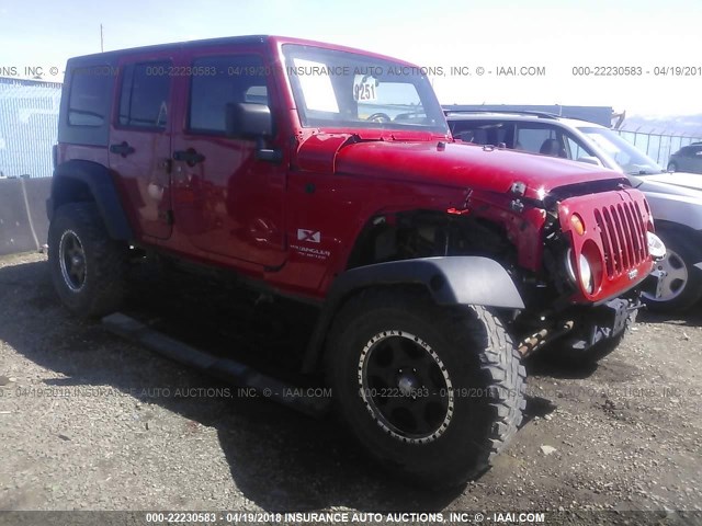 1J4GA39128L594703 - 2008 JEEP WRANGLER UNLIMITE X RED photo 1