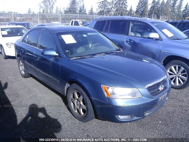 5NPEU46F46H067659 - 2006 HYUNDAI SONATA GLS/LX BLUE photo 1