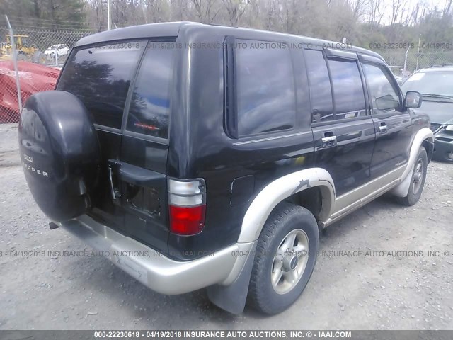 JACDJ58X717J01637 - 2001 ISUZU TROOPER S/LS/LIMITED BLACK photo 4